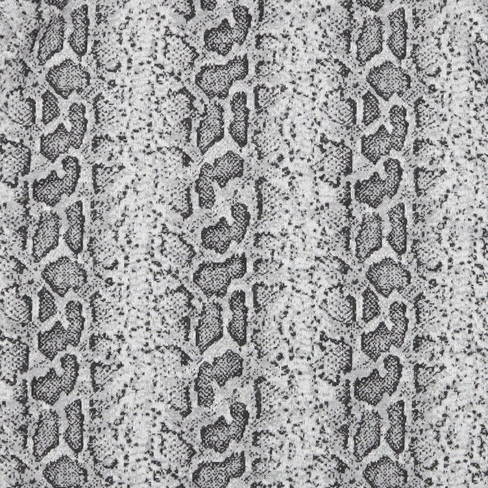 F&F Womens Grey High Neck Animal Print Polyester Pullover Jumper Size 16