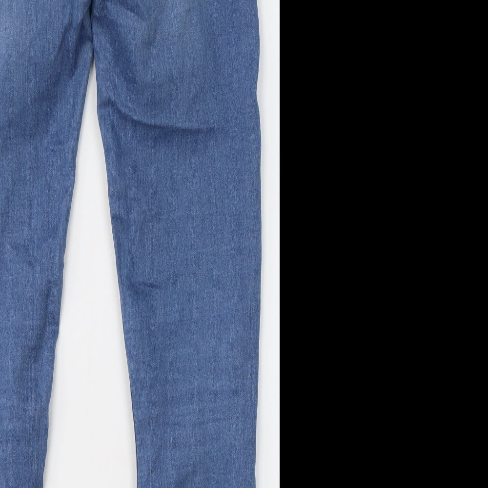 Denim & Co. Womens Blue Cotton Skinny Jeans Size 10 L30 in Regular Button