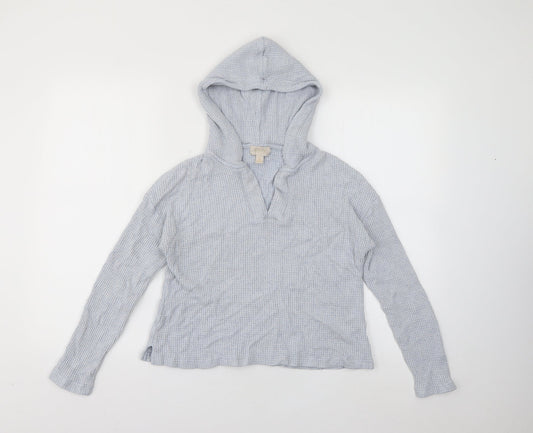 Additional front view of Gap women’s blue viscose pullover hoodie, size M