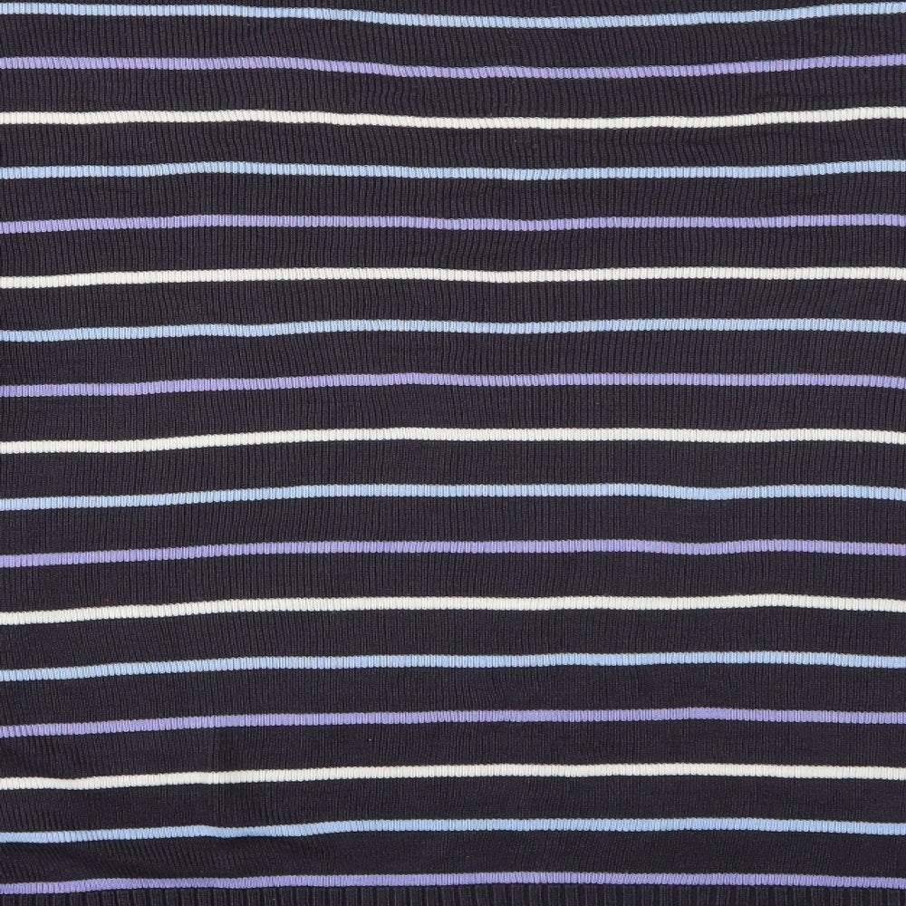 Berkertex Mens Purple Crew Neck Striped Acrylic Pullover Jumper Size 2XLT