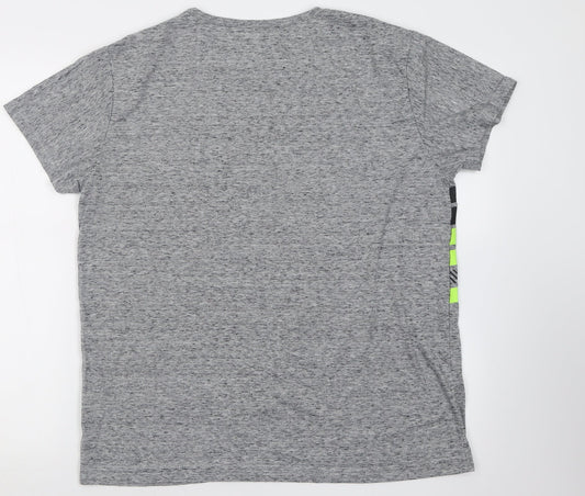 Preworn Mens Grey Polyester T-Shirt Size XL Crew Neck