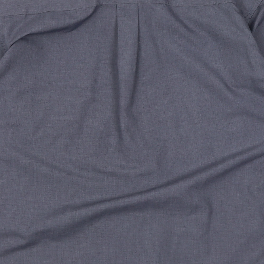 Mens UK Size L M2M Grey Button-Up Long Sleeve Casual Shirt