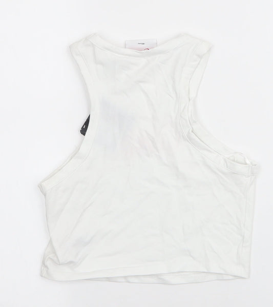 Womens UK Size XS Disney White Cropped Tank