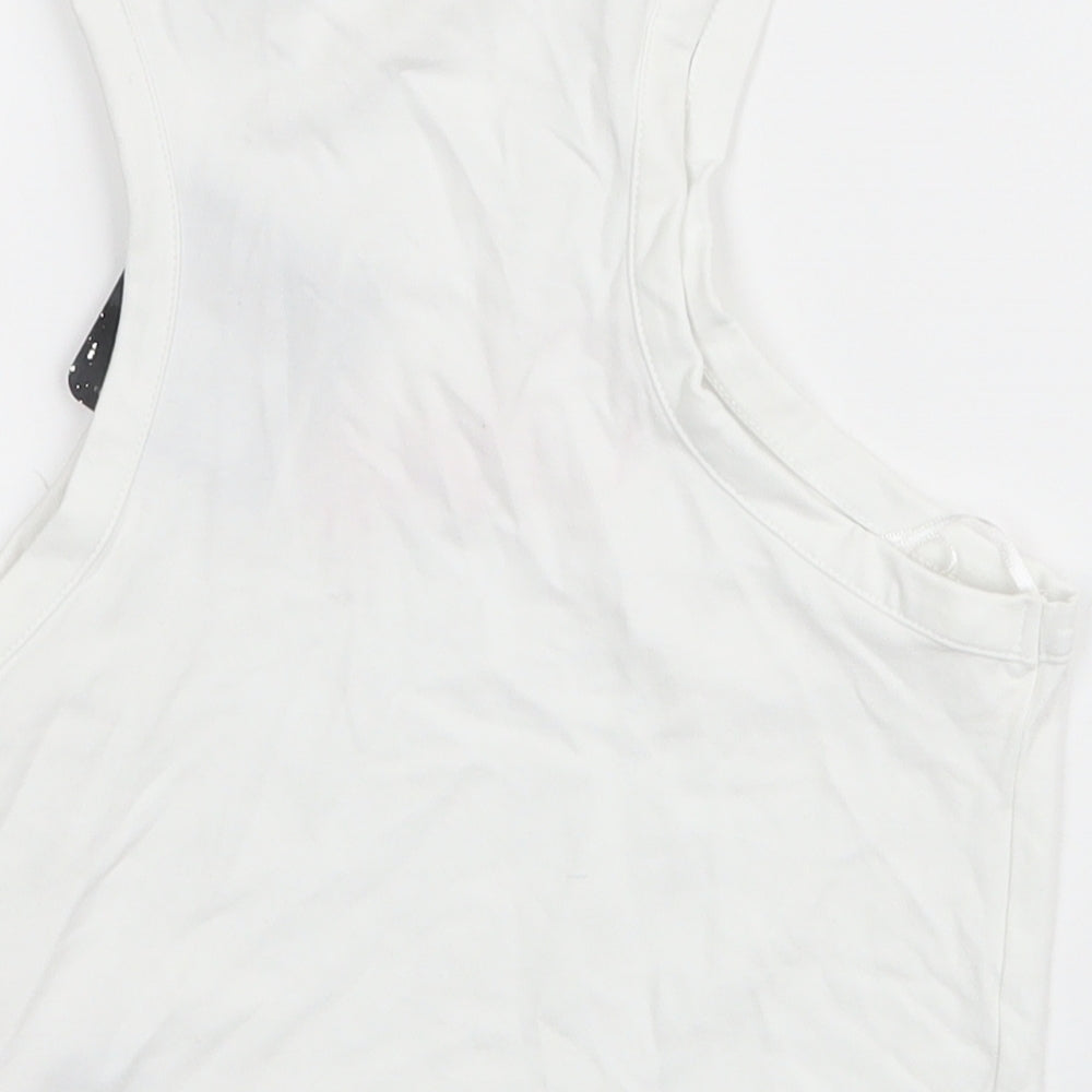 Womens UK Size XS Disney White Cropped Tank