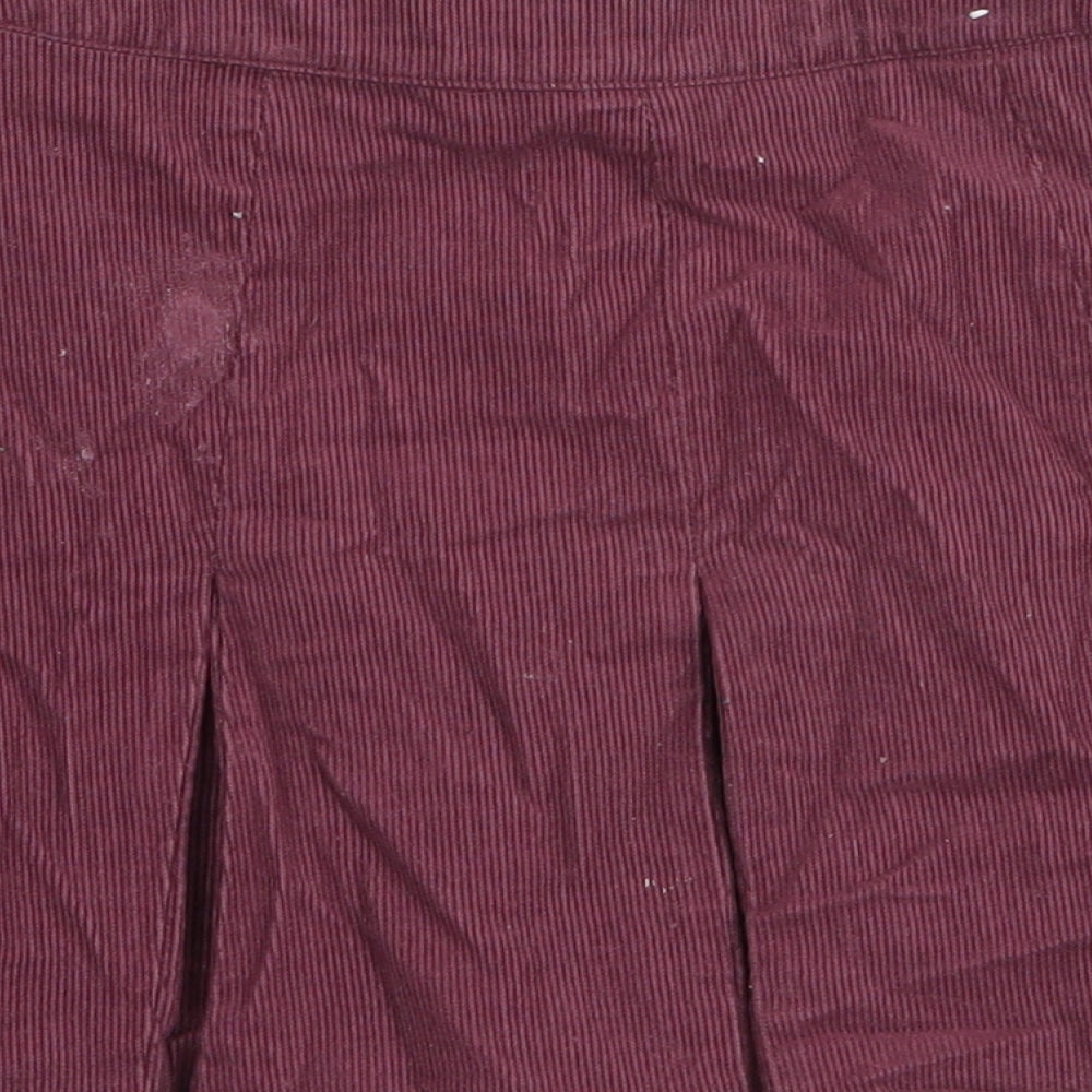 NEXT Girls Purple Cotton A-Line Skirt Size 4 Years Regular Zip