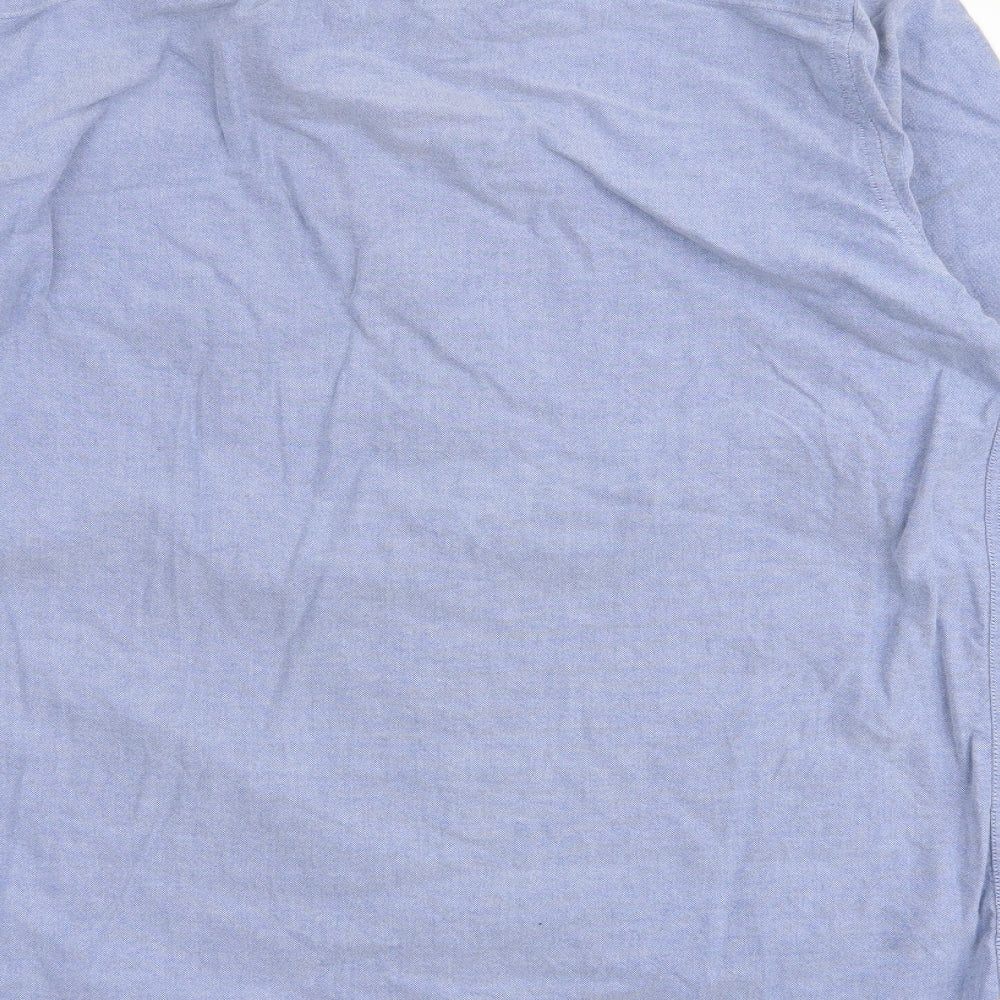 Mens UK Size S NEXT Blue Button-Up Long Sleeve Casual Shirt