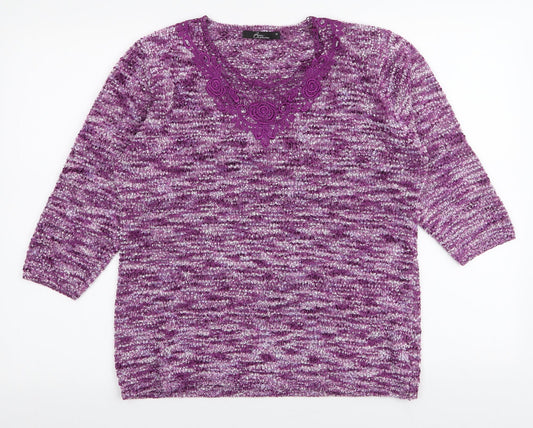 Womens UK Size M BM Collection Purple Pullover Jumper
