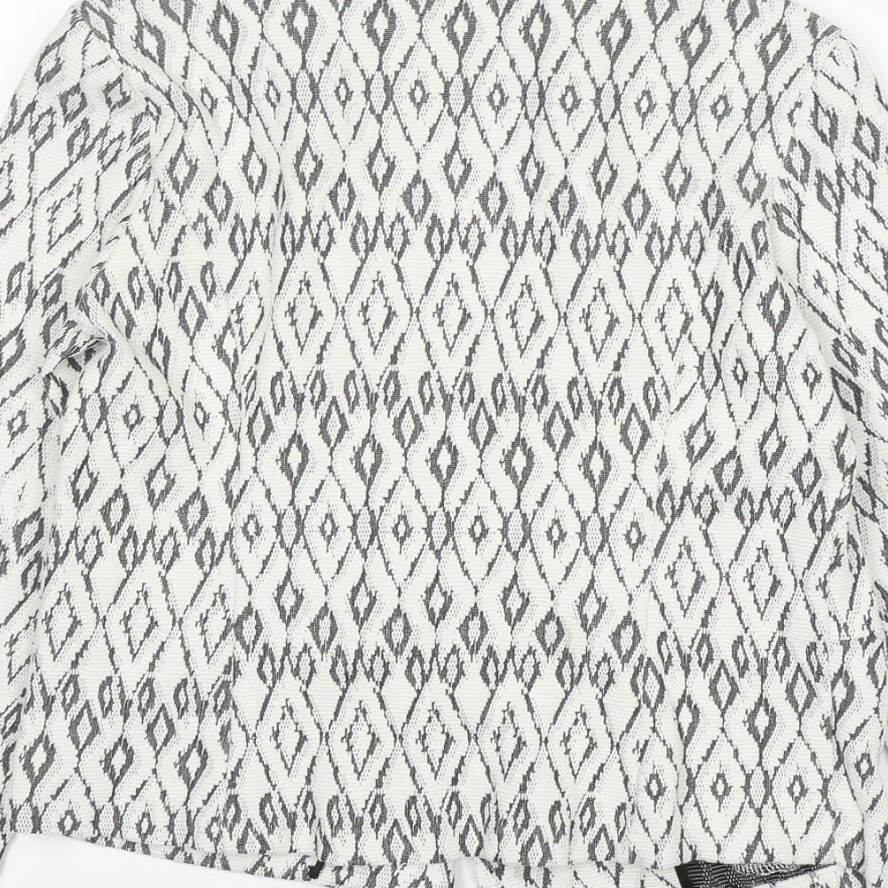 Soon Womens Multicoloured Argyle/Diamond Cotton Jacket Blazer Size 12