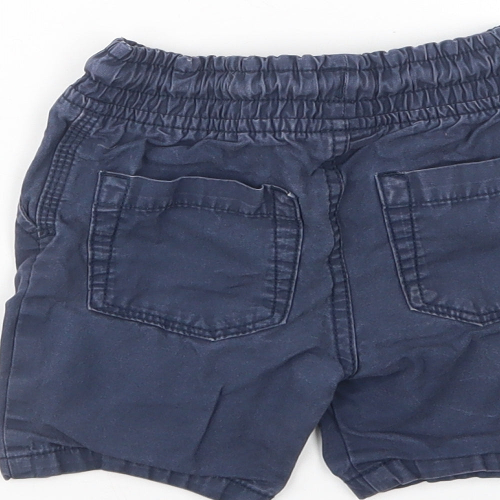 F&F Baby Blue Cotton Cropped Trousers Size 12-18 Months Drawstring