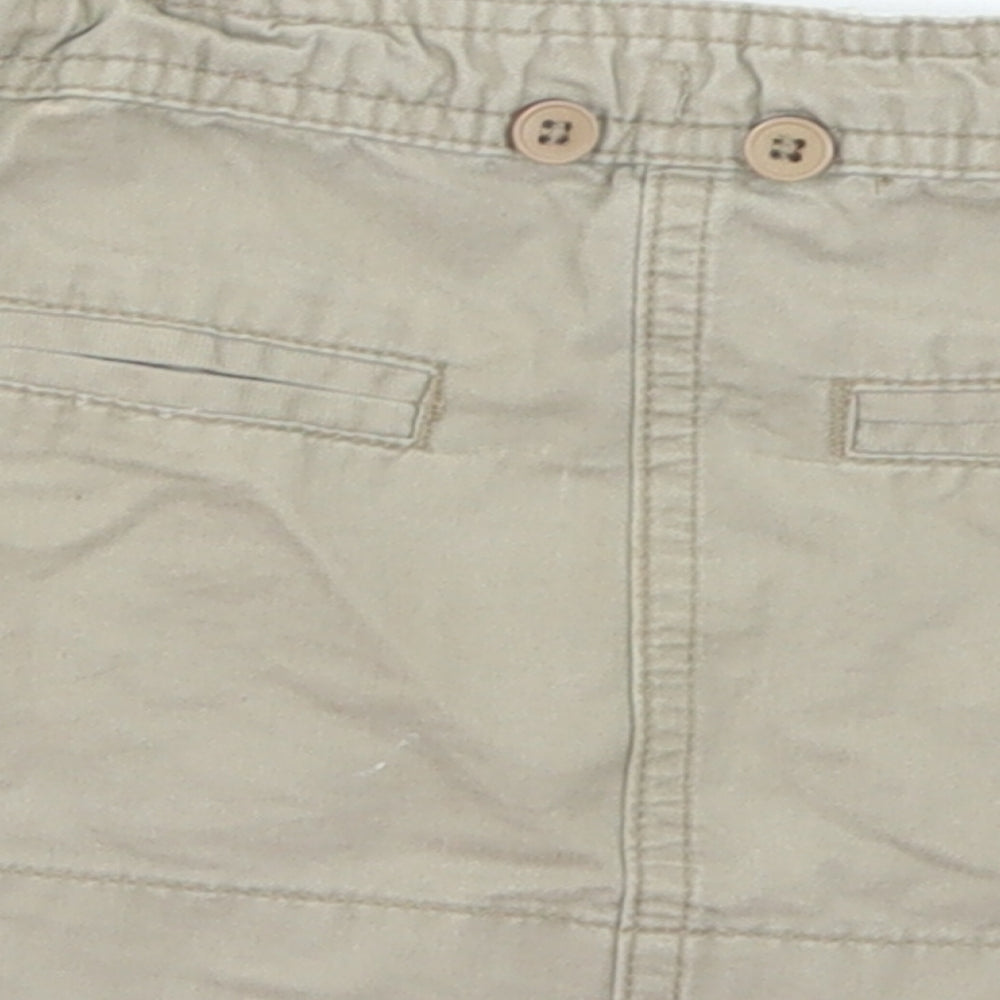 Lisa Rose Girls Beige Cotton Cargo Skirt Size 2 Years Regular Button