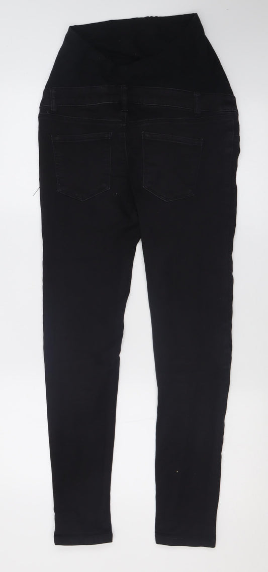 Dorothy Perkins Womens Black Cotton Skinny Jeans Size 8 L28 in Regular Button