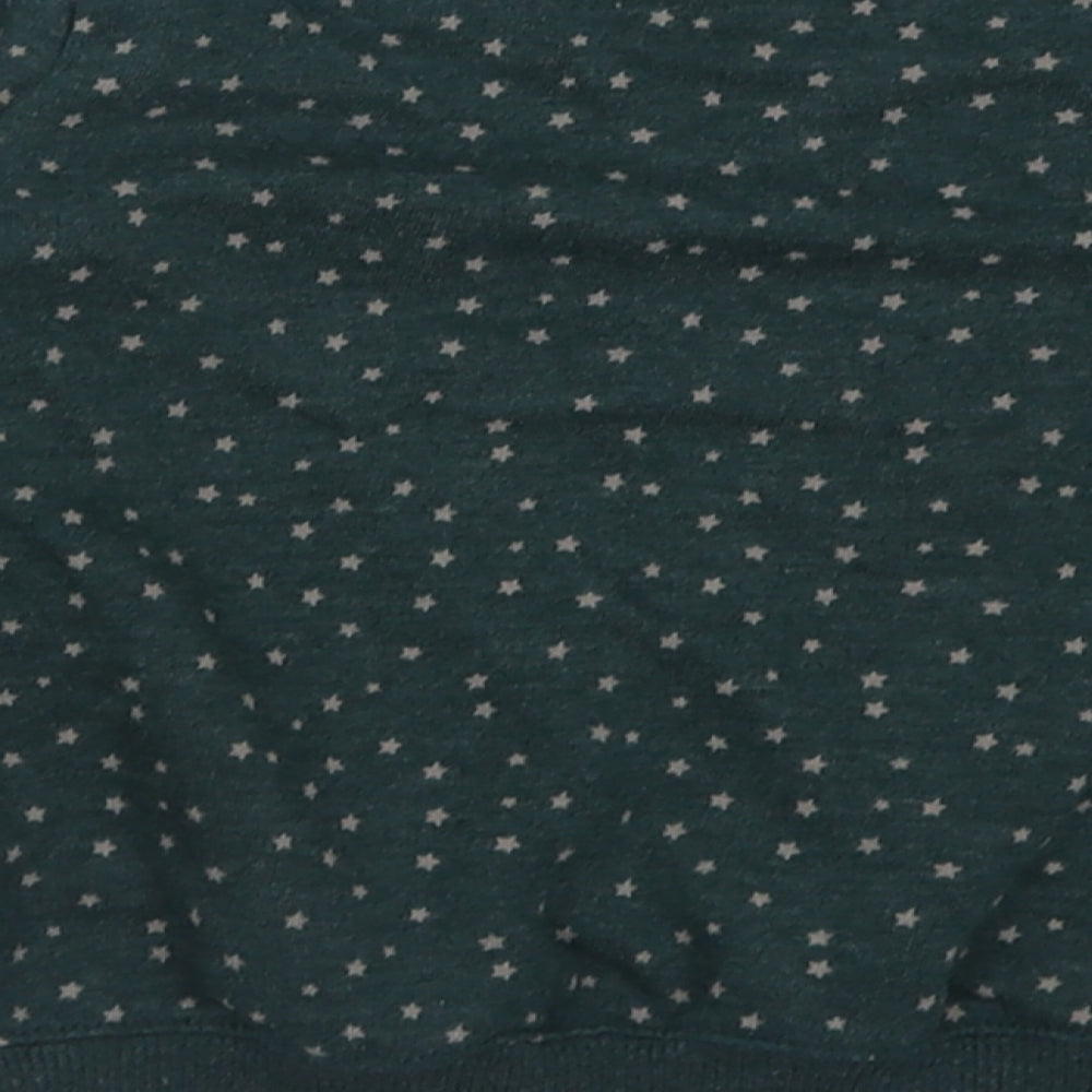 NEXT Girls Green Geometric Cotton Pullover Sweatshirt Size 8 Years Pullover - Star Pattern