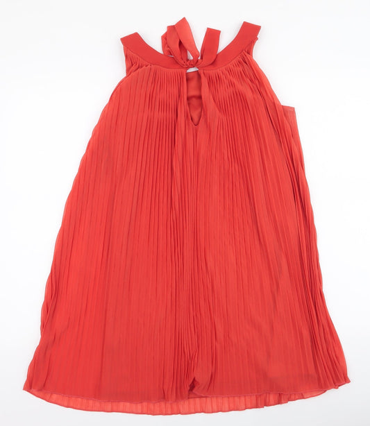 Miss Selfridge Womens Orange Polyester Trapeze & Swing Size 8 Round Neck Tie