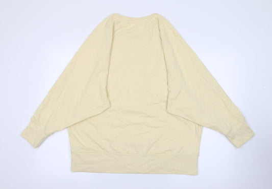 George Womens Yellow Crew Neck Cotton Pullover Jumper Size 16