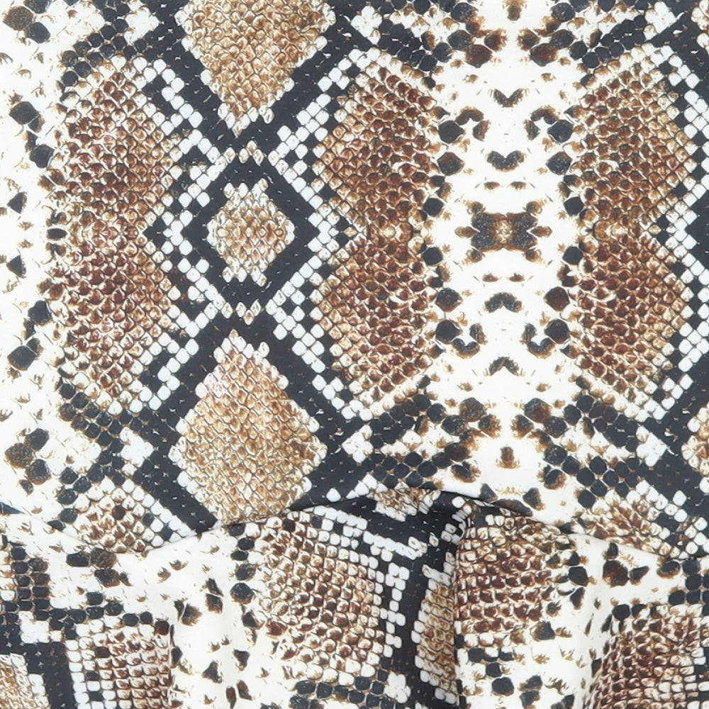 Nasty Gal Womens Beige Animal Print Polyester Trumpet Skirt Size 6