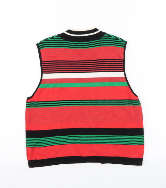 Glamorous Womens Multicoloured Striped Viscose Cropped Tank Size S High Neck