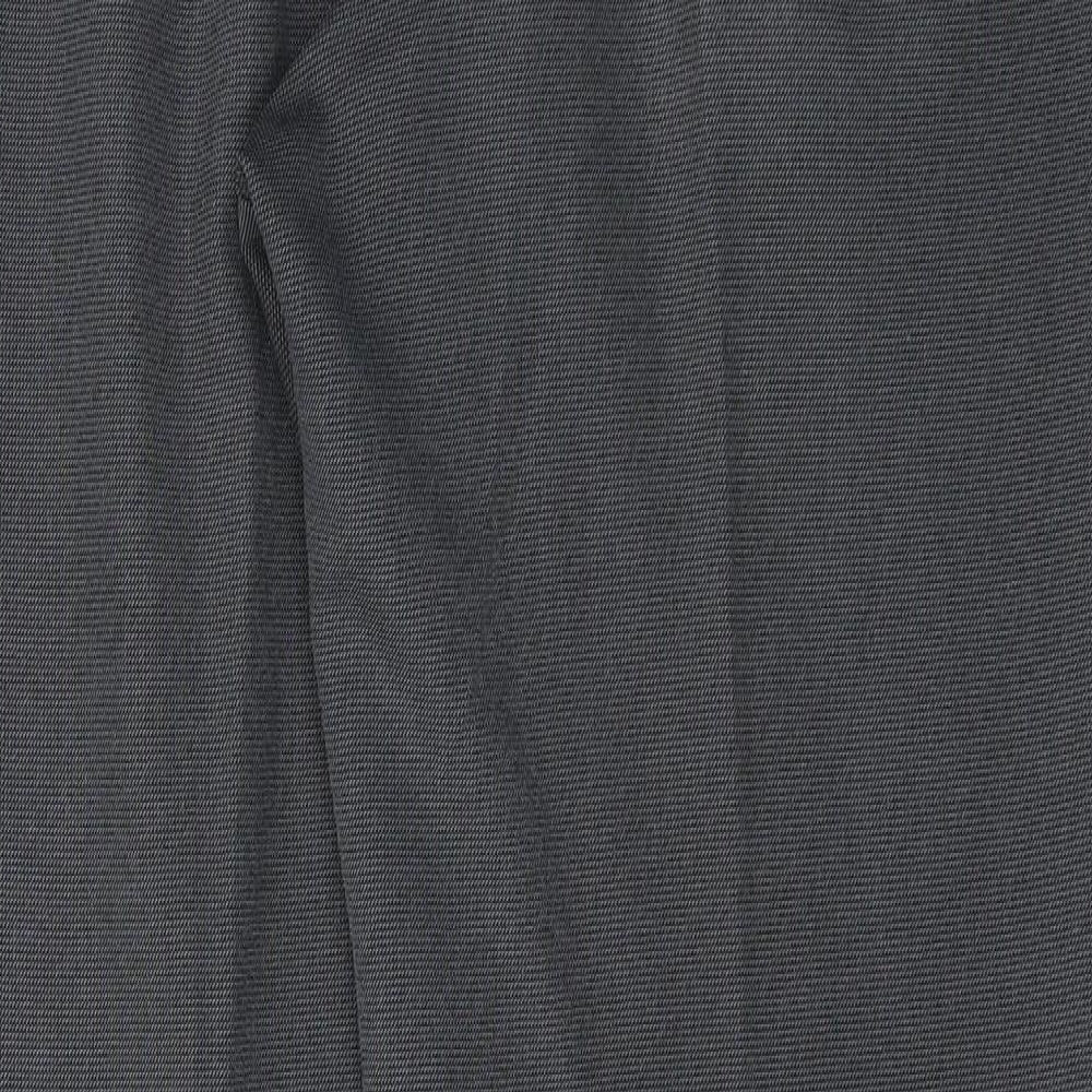 Marks and Spencer Mens Grey Polyester Trousers Size 36 in L32 in Regular Button