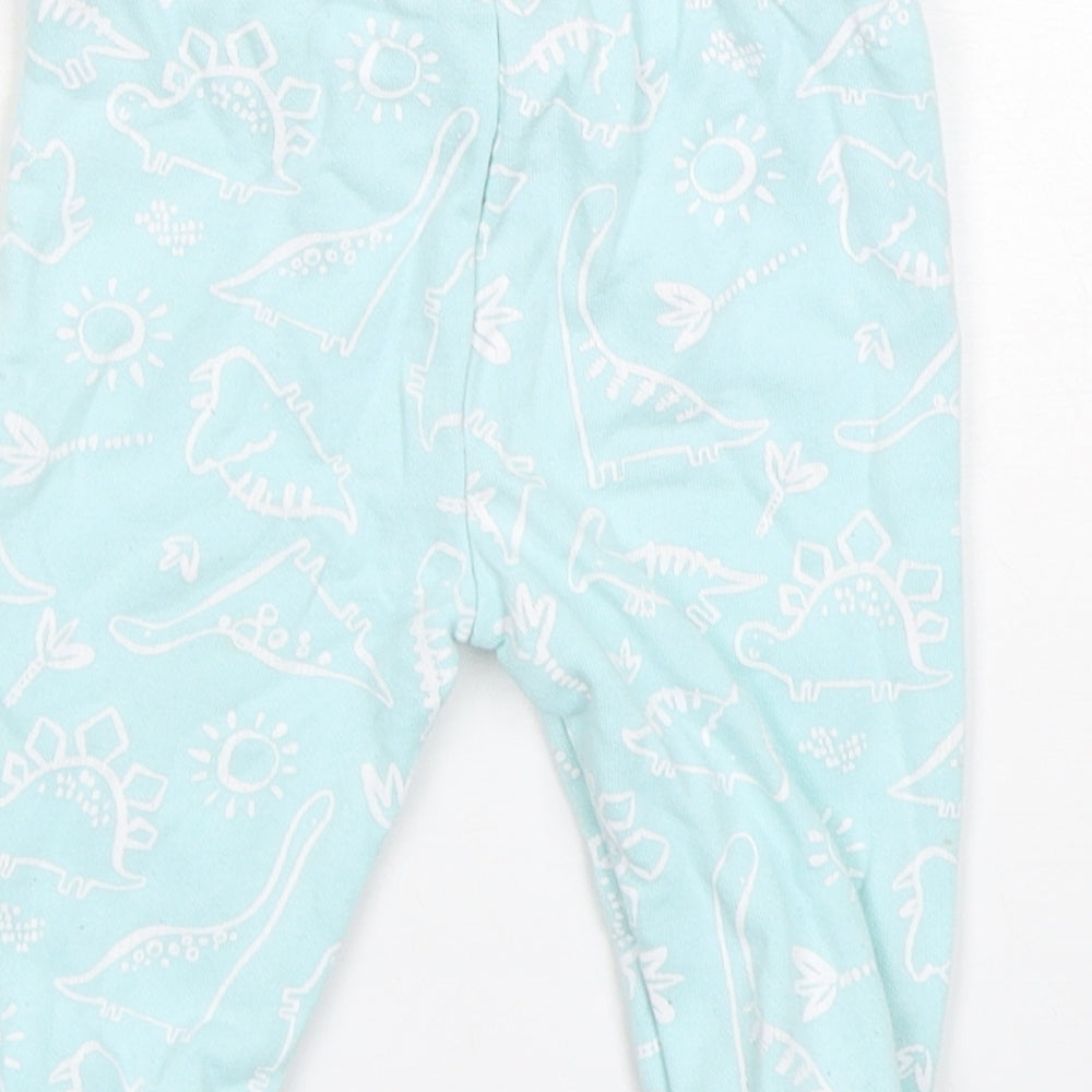 Primark Boys Blue Geometric Cotton Sweatpants Trousers Size 6-9 Months