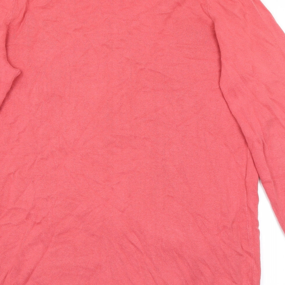 B.C. Best Connections Womens Pink V-Neck Acrylic Cardigan Jumper Size 14
