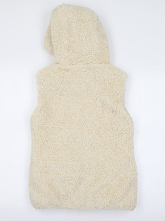 Primark Womens White Gilet Jacket Size 4 Zip