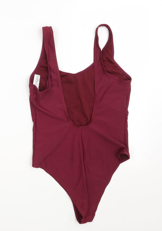 Back view of Primark women’s red polyamide bodysuit one-piece, size UK 12, - miami beach