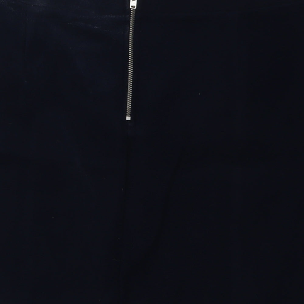 TU Womens Blue Polyester A-Line Skirt Size 12 Zip