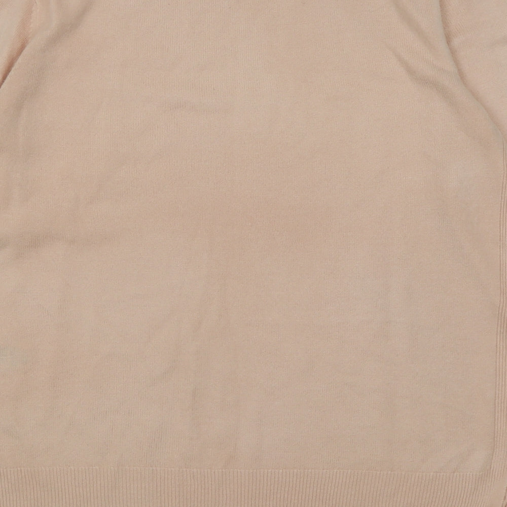 Primark Womens Pink Crew Neck Acrylic Pullover Jumper Size 12