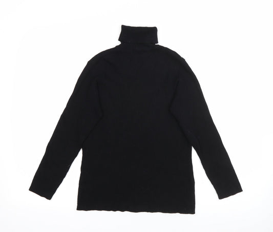 Linea Womens Black Roll Neck Viscose Pullover Jumper Size M