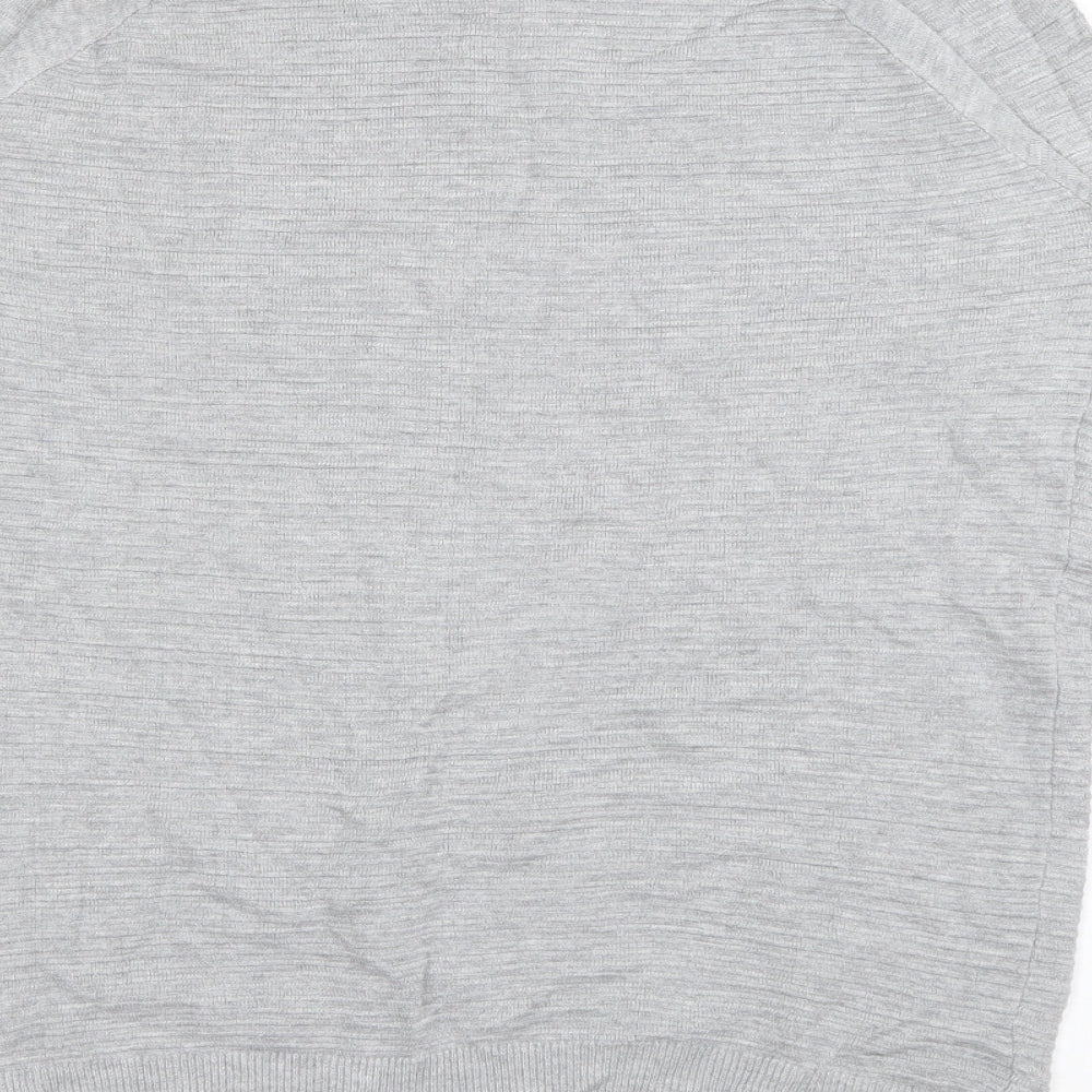 Avenue Womens Grey Round Neck Viscose Pullover Jumper Size 14