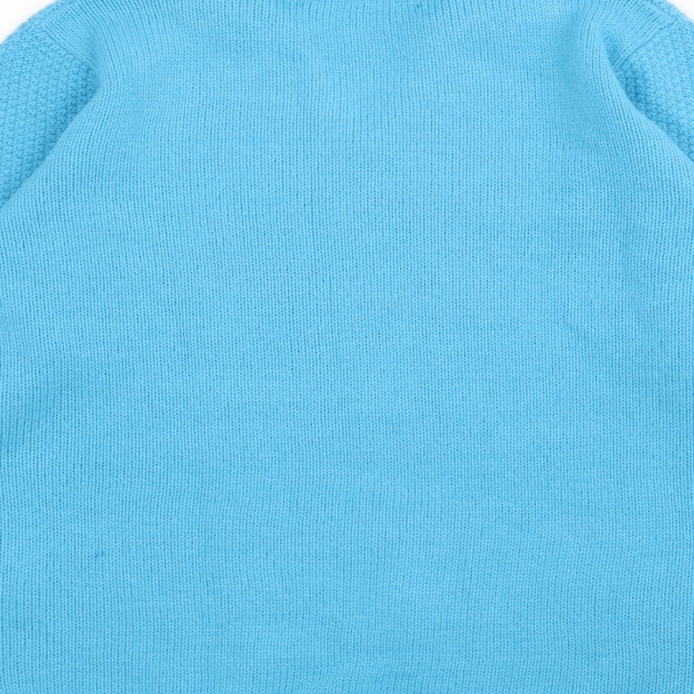 Isle Essentials Womens Beige Collared Acrylic Pullover Jumper Size S