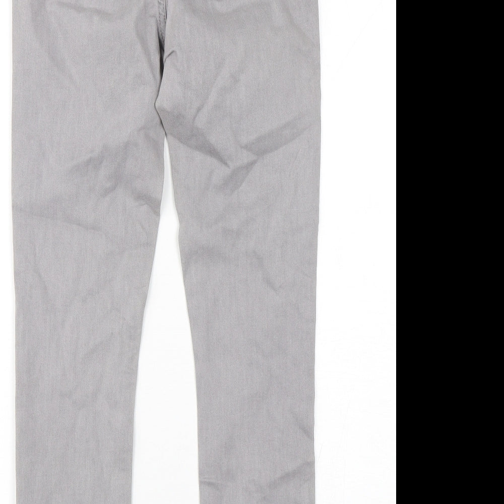 Brand and care label for Denim Co women’s grey cotton skinny jeans, size UK 8, 29-inch leg regular