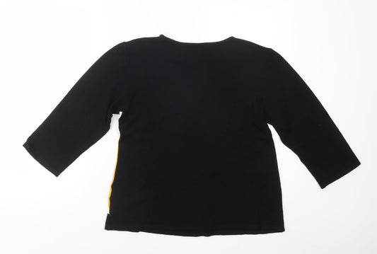 Just Elegance Womens Black Crew Neck Viscose Pullover Jumper Size 14