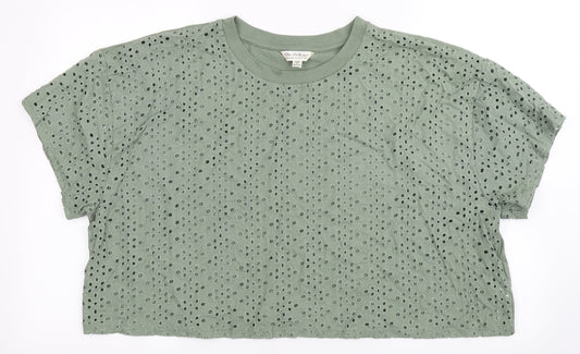 Womens UK Size L Miss Selfridge Green Cropped Polo