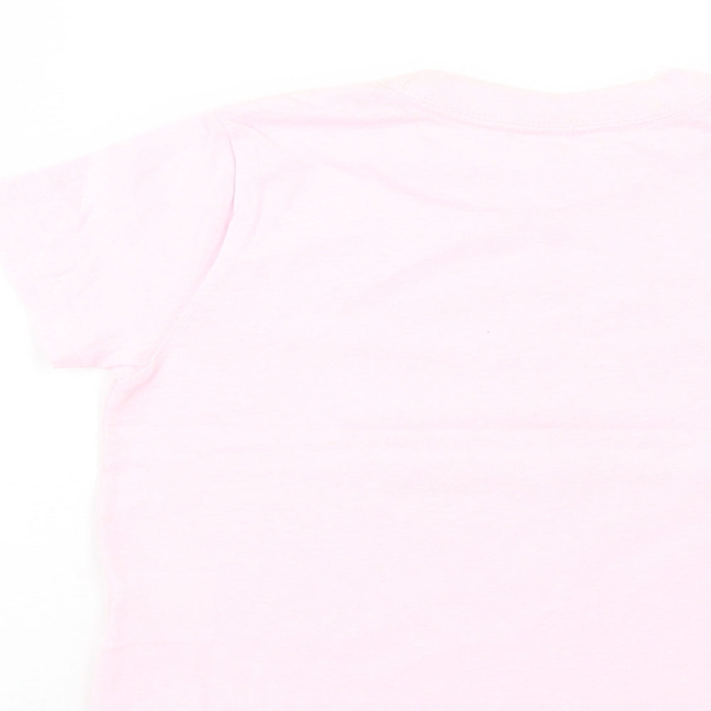 Rabbit Skins Girls Pink Cotton Basic T-Shirt Size 4 Years Crew Neck Pullover - Cruisin'