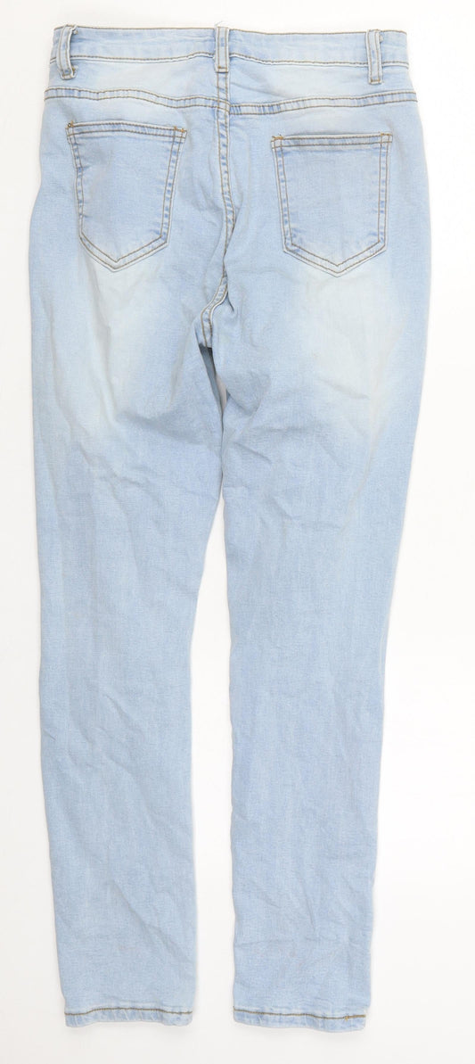 SheIn Womens Blue Cotton Mom Jeans Size S L27 in Regular Button