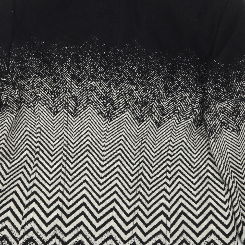 Avantgarde Womens Black Geometric Jacket Size 12 Button - Zig Zag