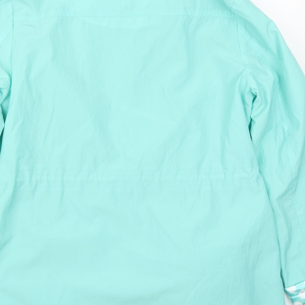 Brand and care label for First Avenue women’s green jacket coat, size M, zip