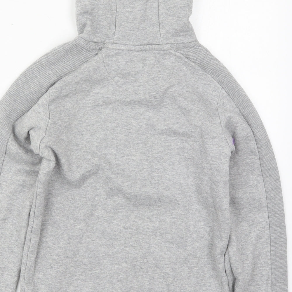 Brand and care label for Matalan boys’ grey cotton pullover hoodie, size 10, years pullover