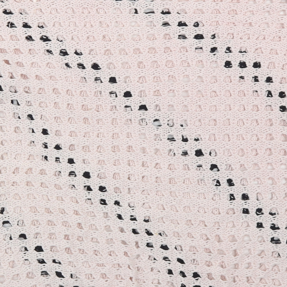 George Womens Pink Round Neck Striped Cotton Pullover Jumper Size L