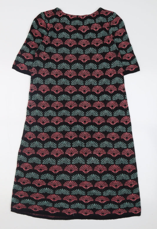 George Womens Pink Geometric Viscose A-Line Size 12 Crew Neck Pullover