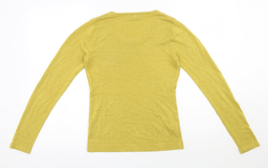 Womens UK Size 8 Papaya Yellow Pullover Jumper