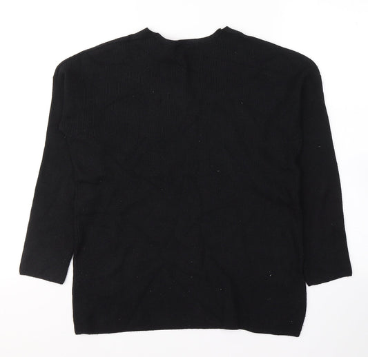 TU Womens Black Round Neck Viscose Pullover Jumper Size 8