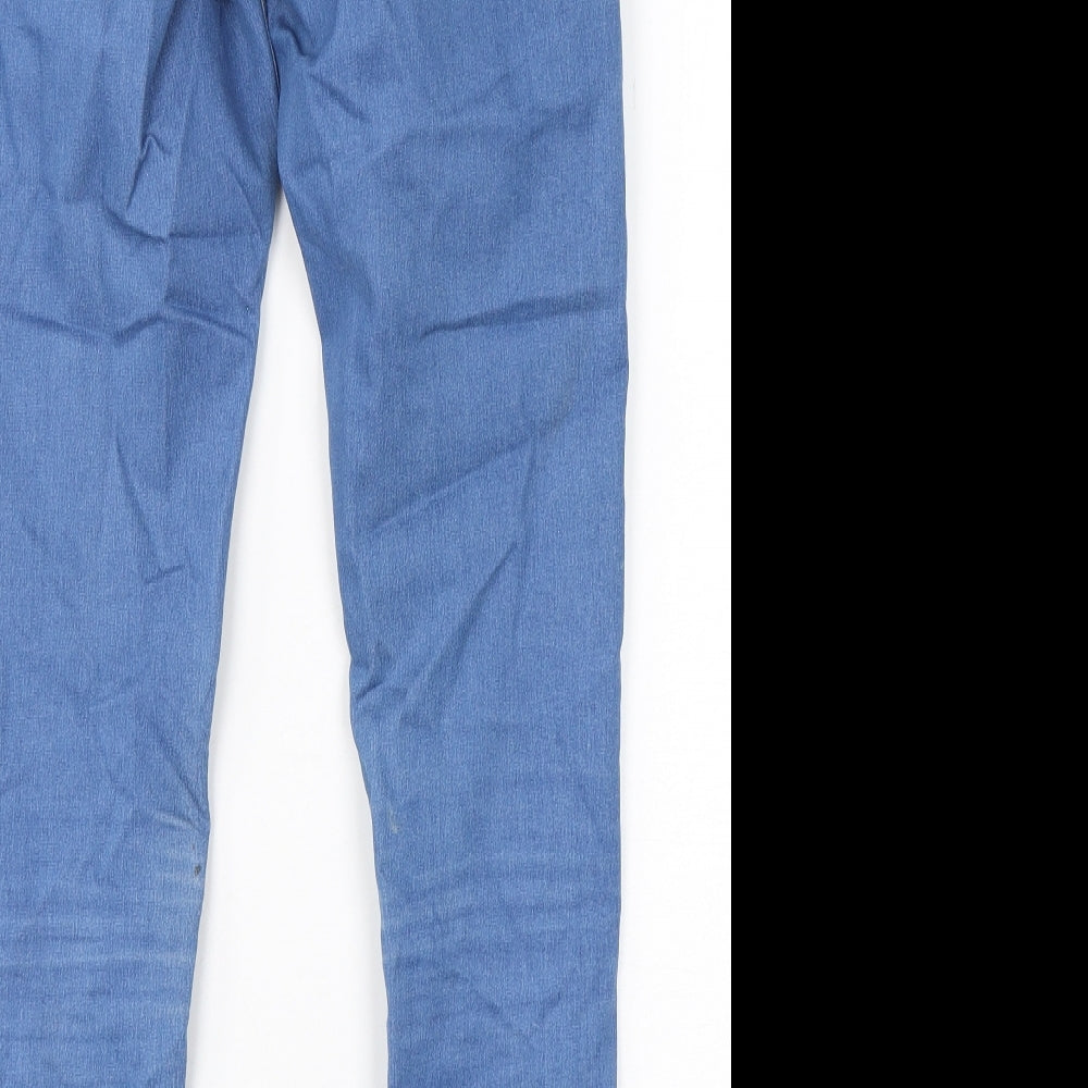 Topshop Womens Blue Cotton Skinny Jeans Size 28 in L29 in Regular Button