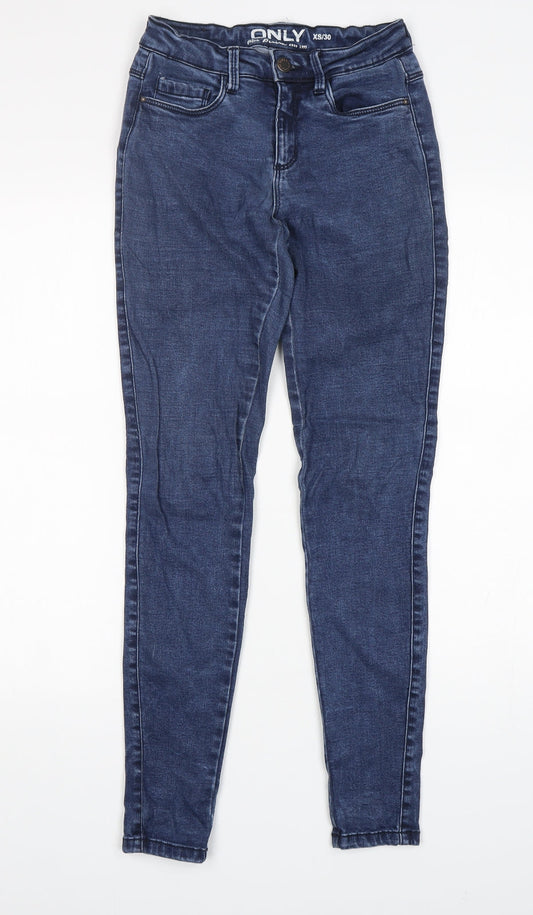 Additional front view of Only women’s blue lyocell skinny jeans, size UK 26, in, 30-inch leg regular