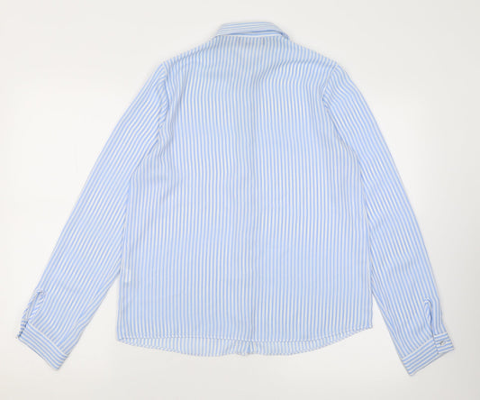 Womens UK Size 8 Atmosphere Blue Basic Button-Up