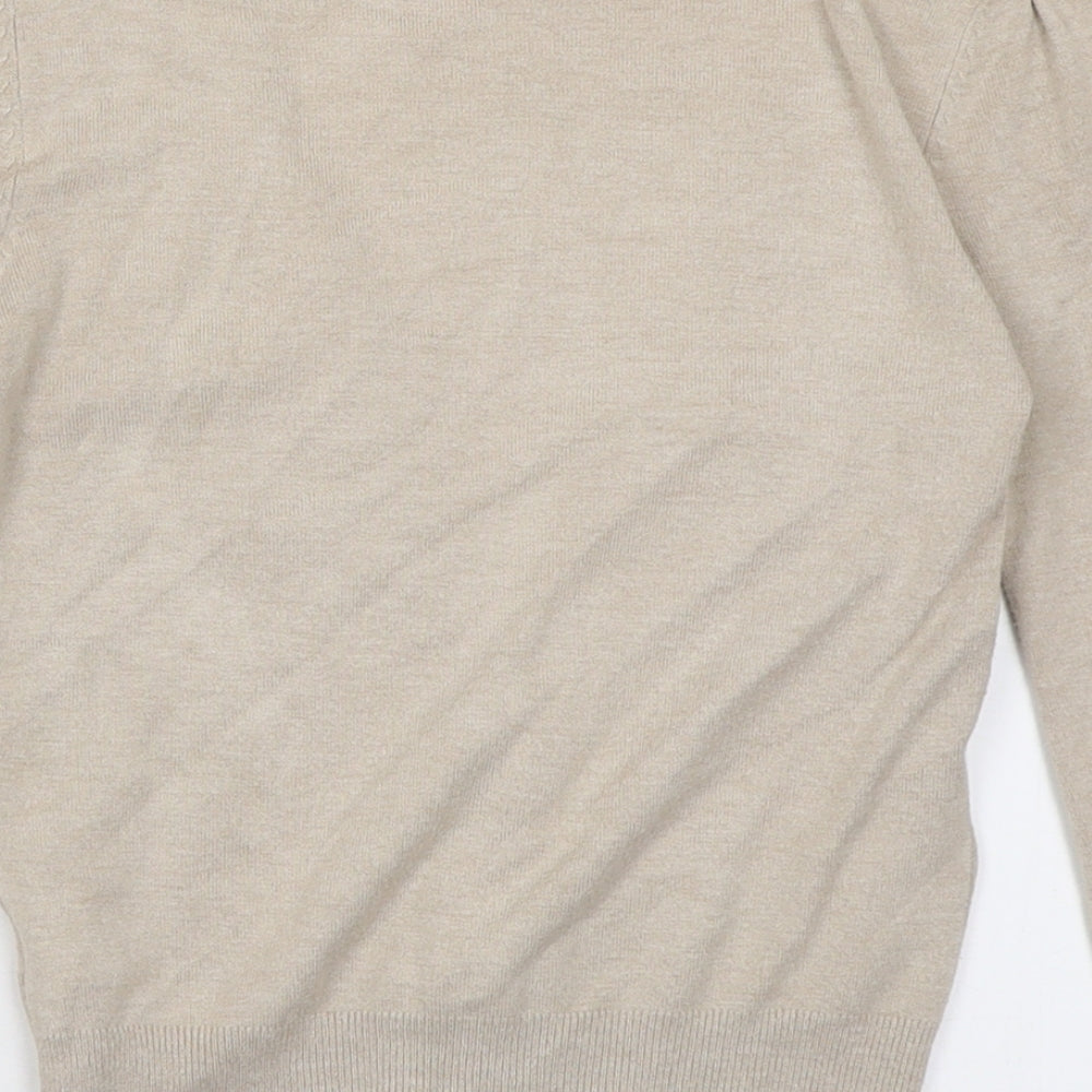 Atmosphere Womens Beige Crew Neck Viscose Cardigan Jumper Size 8