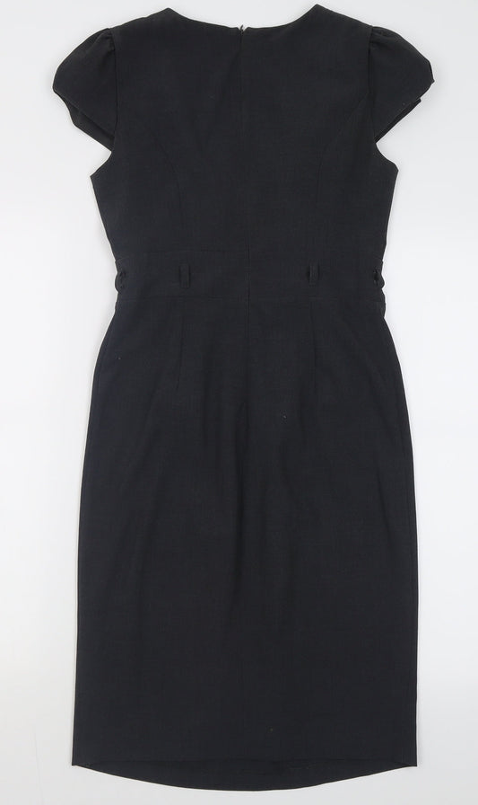 Atmosphere Womens Grey Polyester A-Line Size 8 V-Neck Zip