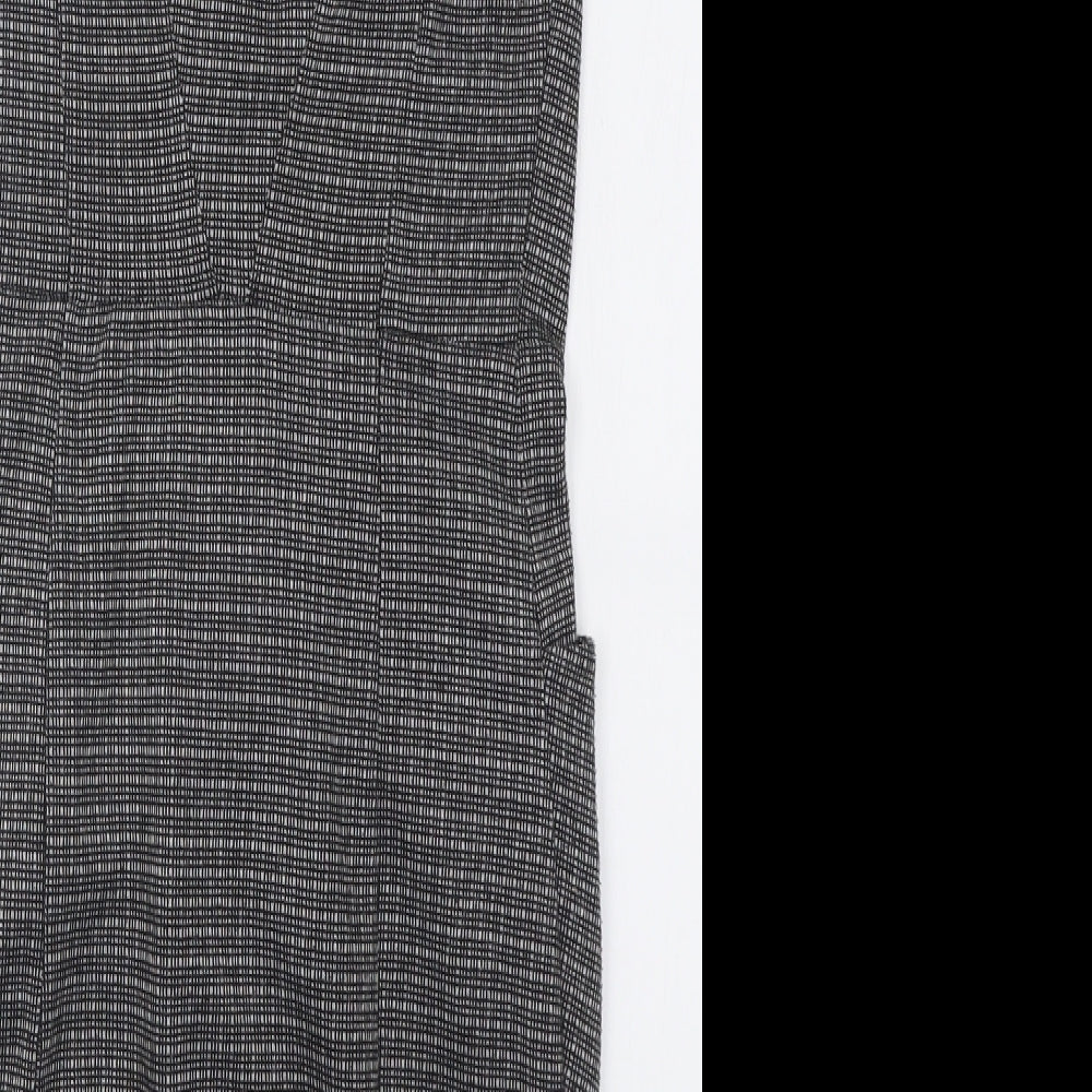 Brand and care label for Atmosphere women’s grey check polyester bodycon, size UK 8, roll neck pullover