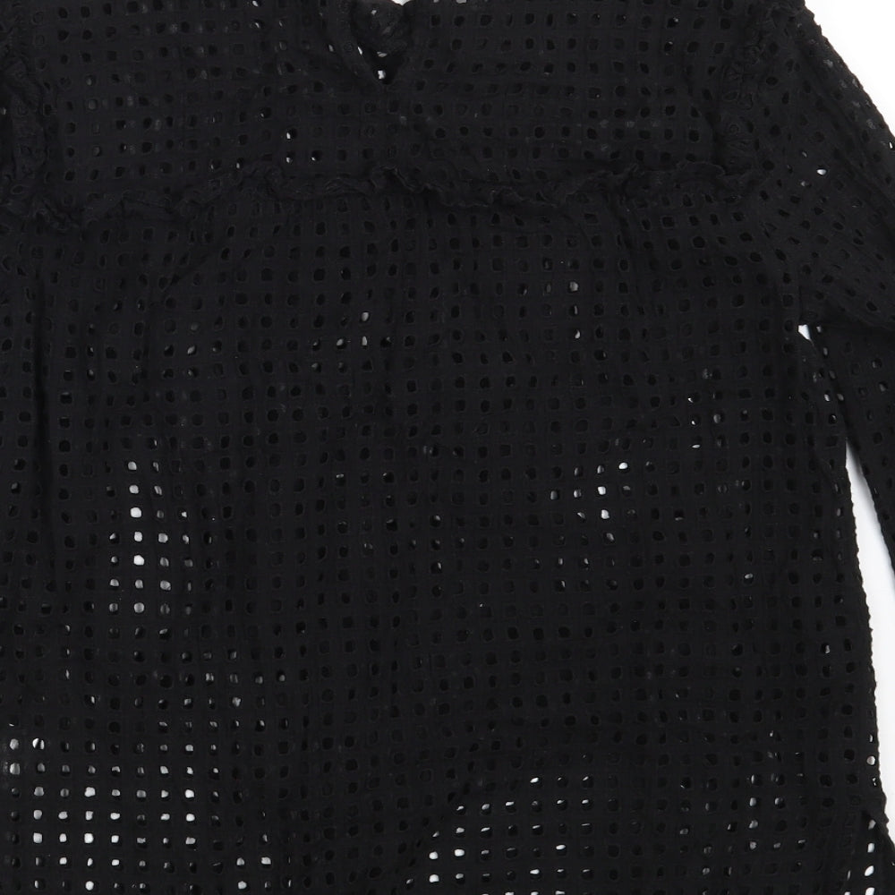 Womens UK Size 10 Fashion Union Black Basic Blouse