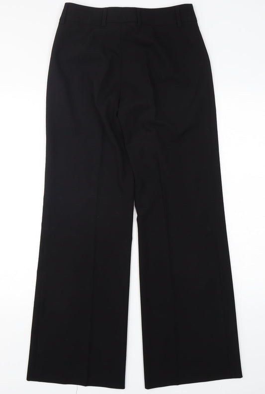 Robell Womens Black Polyester Trousers Size 8 L31 in Regular